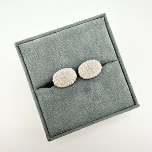 David Yurman Sea Coral Cufflinks w/ Sterling Silver & 18K Yellow Gold - RARE